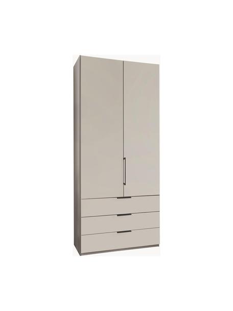 Drehtürenschrank Monaco, 2-türig, Korpus: Holzwerkstoff, foliert, Griffe: Metall, beschichtet, Hellbeige, B 99 x H 216 cm