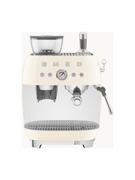 Kaffeemaschine 50's Style mit Siebträger, Aluminium-Druckguss, Edelstahl, Kunststoff, Off White, B 45 x H 50 cm