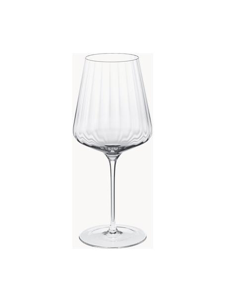 Copas de vino tinto de cristal con relieves Bernadotte, 6 uds., Cristal, Transparente, Ø 10 x Al 23 cm, 540 ml
