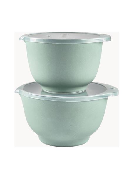 Bol de cuisine avec couvercle Margrethe, lot de 2, Mélamine, Vert clair, Lot de différentes tailles