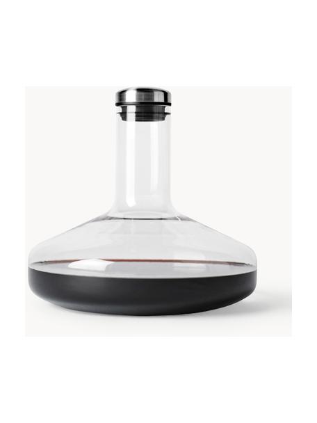 Carafe à décanter Deluxe, 1,4 L, Verre, acier inoxydable, silicone, Transparent, noir, 1,4 L