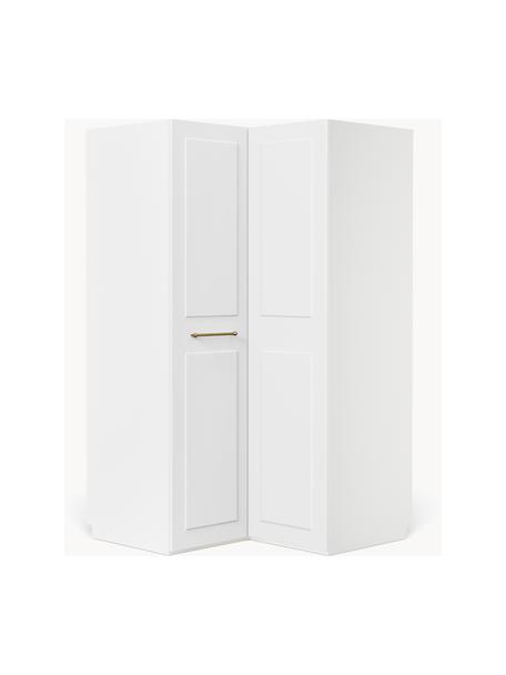Armario esquinero modular Charlotte, 2 puertas (115 cm), Estructura: tablero aglomerado revest, Blanco, Esquinero (An 115 x Al 200 cm)