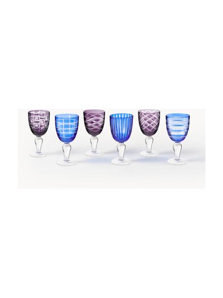 Súprava pohárov na víno Cobalt, 6 dielov, Sklo, Modrá, fialová, priehľadná, V 17 cm