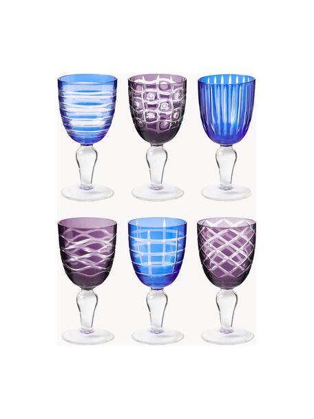 Copas de vino Cobalt, 6 uds., Vidrio, Multicolor, Ø 9 x Al 17 cm, 250 ml