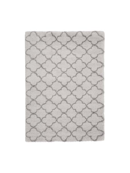 Alfombra de pelo largo Grace, Parte superior: 100% polipropileno, Reverso: yute, Crema, gris, An 120 x L 170 cm (Tamaño S)