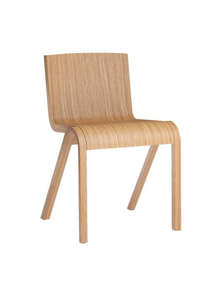 Krzesło z drewna dębowego Ready Dining, Stelaż: drewno dębowe lakierowane, Nogi: drewno dębowe lakierowane, Jasne drewno dębowe, S 47 x G 50 cm