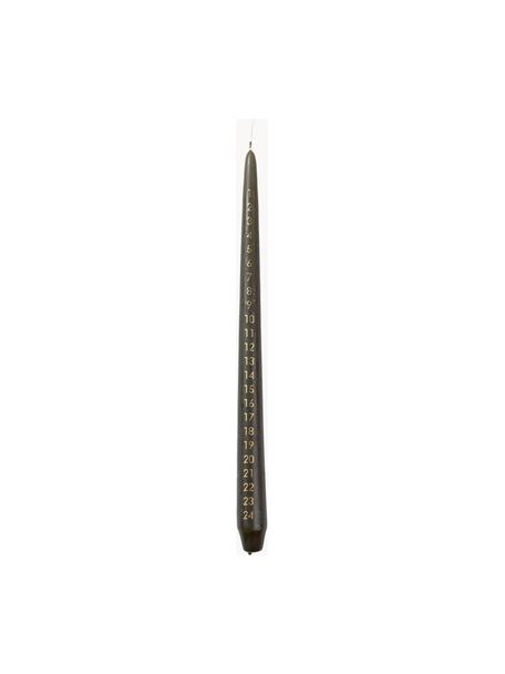 Bougie de l'Avent Taper, Cire, Vert foncé, couleur dorée, Ø 3 x haut. 33 cm