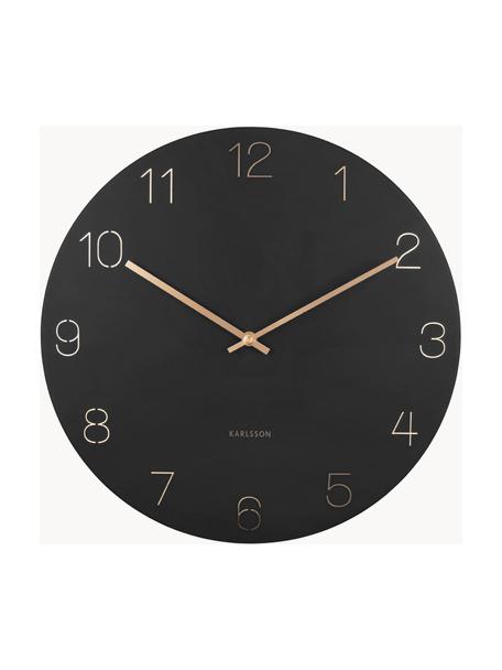 Reloj de pared Charm, Metal recubierto, Negro, Ø 40 cm