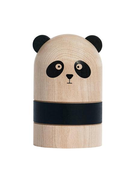 Hucha Panda, Madera de haya, Madera, negro, Ø 10 x Al 15 cm