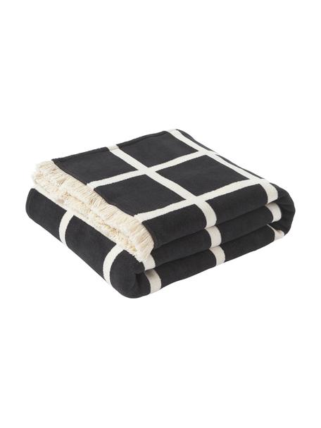Manta a cuadros con flecos Edison, 100% algodón

El material utilizado para este producto ha sido probado contra sustancias nocivas y está certificado según el STANDARD 100 por OEKO-TEX®, 5726CIT, CITEVE., Negro, blanco crema, An 130 x L 170 cm