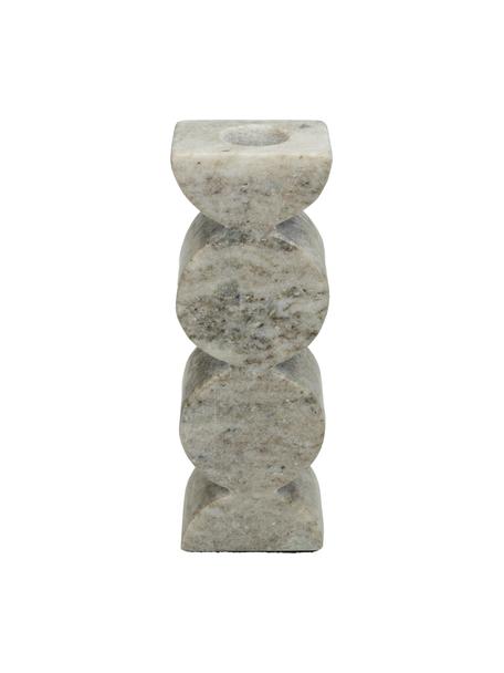 Bougeoir aspect marbre Kinga, Polyrésine, Gris, larg. 8 x haut. 16 cm