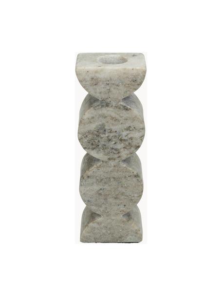 Svícen v mramorovém vzhledu Kinga, Polyresin, Světle šedá, Š 8 cm, V 16 cm