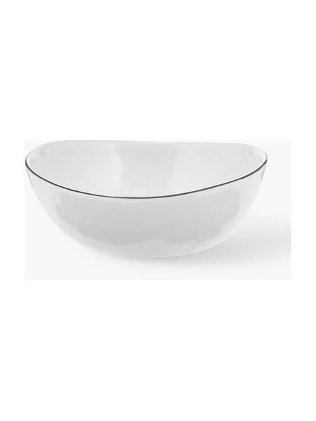 Ručně vyrobené porcelánové misky Salt, Ø 17 cm, 4 ks, Porcelán, Bílá, Š 17 cm, H 15 cm