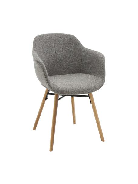 Židle s područkami s úzkým skořepinovým sedákem Fiji, Tmavě šedá, Š 59 cm, H 55 cm