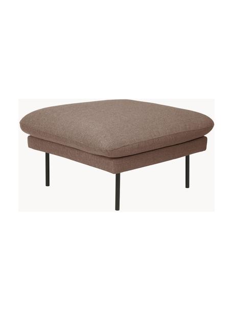 Poggiapiedi da divano Moby, Rivestimento: poliestere Con 35.000 cic, Struttura: legno di pino massiccio, , Piedini: metallo verniciato a polv, Tessuto greige, Larg. 78 x Prof. 78 cm