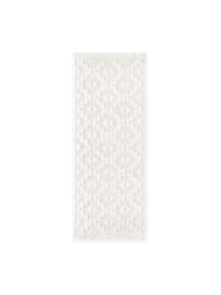Ręcznie tkany chodnik z bawełny Idris, 100% bawełna, Kremowobiały, S 80 x D 200 cm