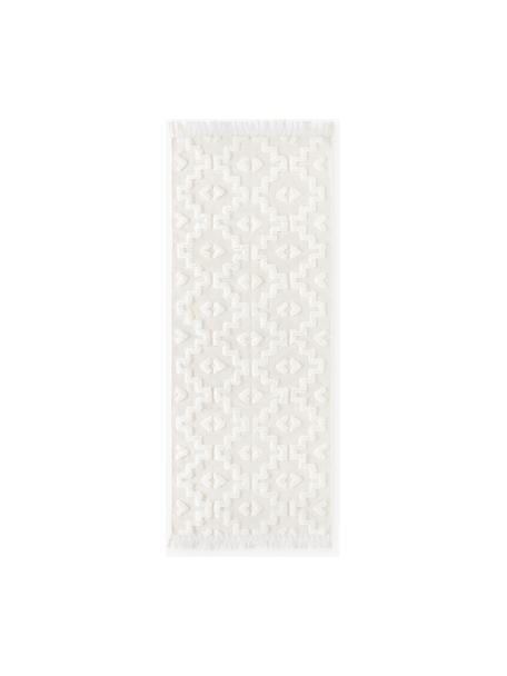 Tapis de couloir tissé main Idris, 100 % coton, certifié GRS, Blanc crème, larg. 80 x long. 200 cm