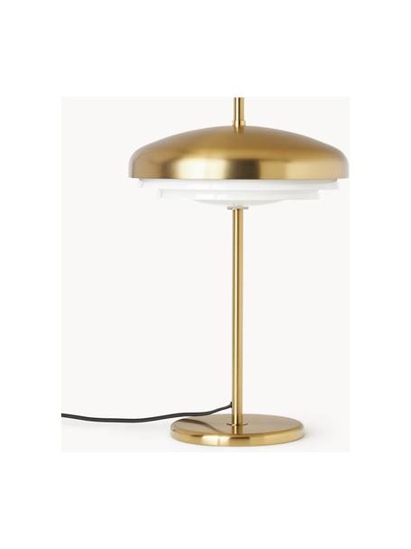 Tafellamp Enzo, Lampenkap: glas, Wit, goudkleurig, Ø 31 x H 47 cm