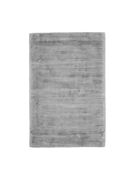 Handgeweven viscose vloerkleed Jane, Onderzijde: 100% katoen Het in dit pr, Grijs, B 120 x L 180 cm (maat S)