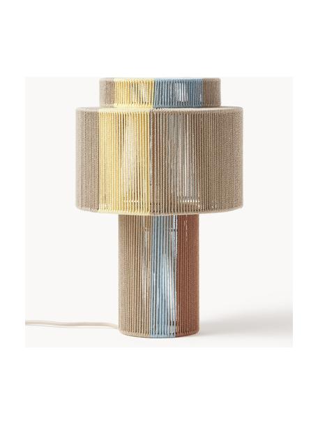 Tafellamp Lace van linnen draden, Natuurlijke vezels, Meerkleurig, Ø 25 x H 38 cm