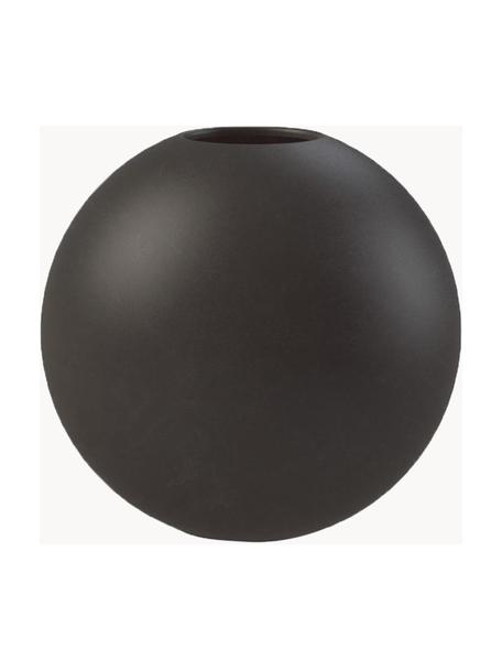 Jarrón esfera artesanal Ball, Ø 10 cm, Cerámica, Negro, Ø 10 x Al 10 cm