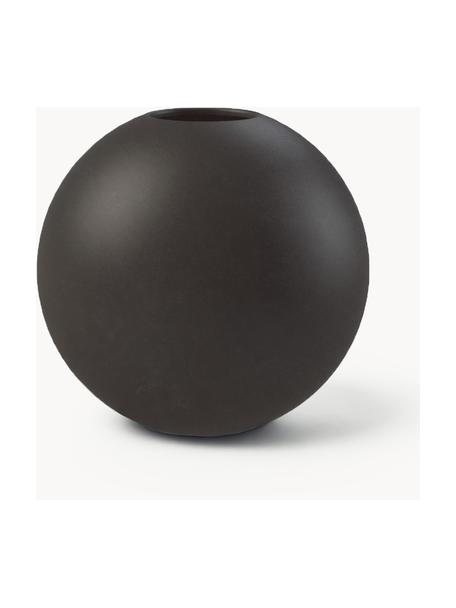 Ręcznie wykonany wazon Ball, W 10 cm, Ceramika, Czarny, Ø 10 x W 10 cm