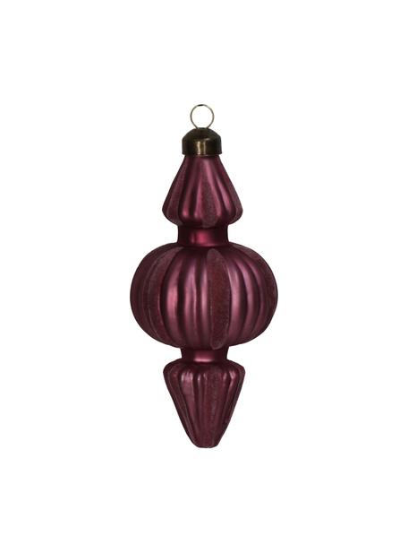 Décoration de sapin de Noël Mavu, salon velours, salon glamour, moderne, velours, Lilas foncé, Ø 7 x haut. 15 cm