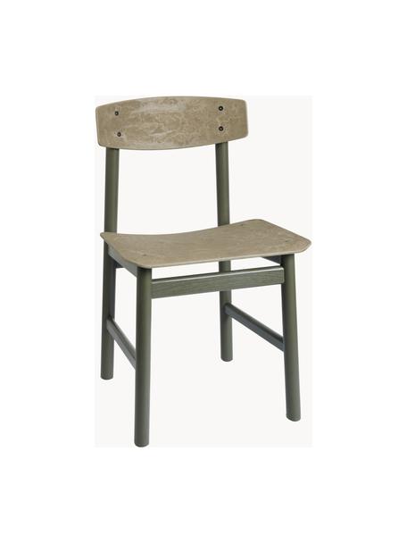 Ručne vyrobená drevená stolička Consciouos, Olivovozelená, Š 47 x H 47 cm