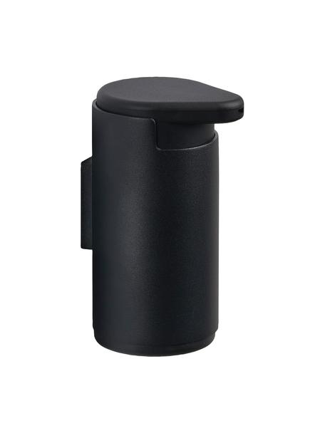 Dosificador de jabón para pared Rim, Recipiente: aluminio recubierto, Dosificador: plástico, Negro, Ø 9 x Al 14 cm