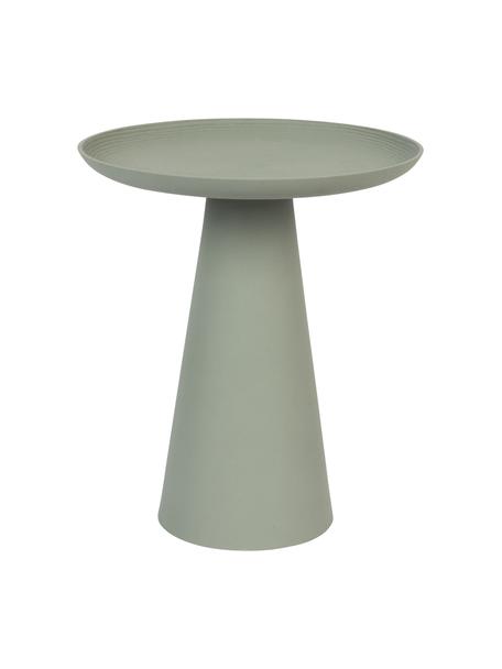 Kulatý kovový odkládací stolek Ringar, Hliník s práškovým nástřikem, Matná khaki, Ø 40 cm, V 50 cm