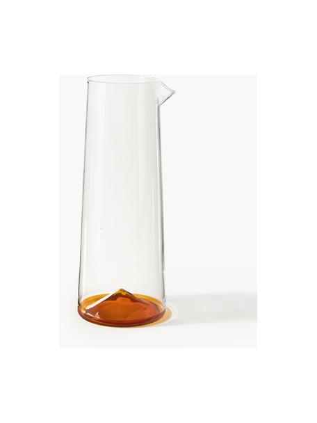 Mundgeblasene Karaffe Hadley, 1.3 L, Borosilikatglas, Transparent, Orange, 1.3 L