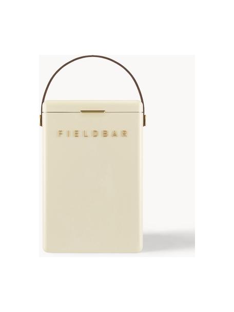 Handgefertigte Kühlbox Safari, Box: Kunststoff, Griff: Leder, Off White, B 28 x H 38 cm