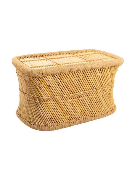 Venkovní bambusový stolek Ariadna, Bambusové dřevo, lano, Hnědá, Š 79 cm, H 48 cm