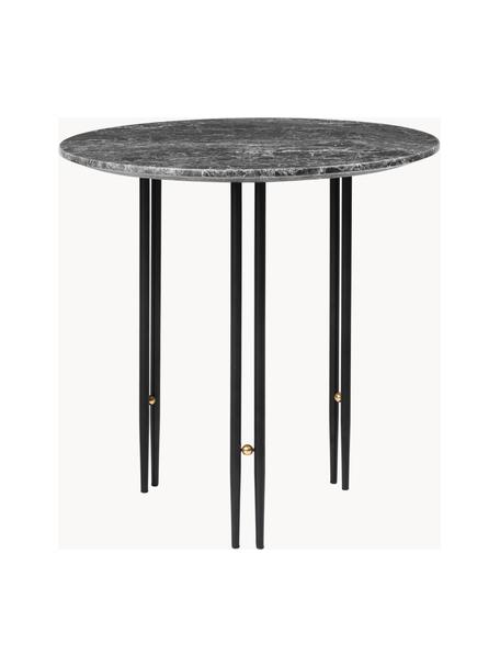 Table d'appoint ronde en marbre IOI, Gris foncé marbré, noir, Ø 50 x haut. 50 cm