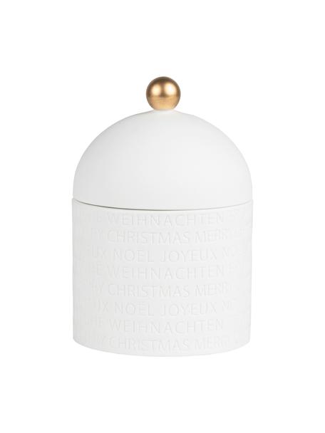 Pojemnik do przechowywania z porcelany Christmas, Porcelana, Biały, odcienie złotego, Ø 10 x W 15 cm