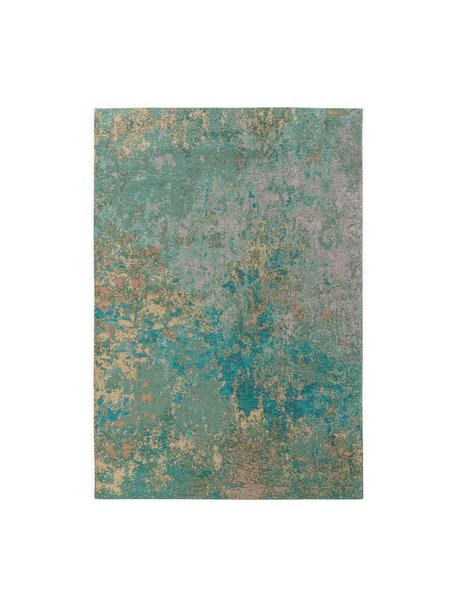 Vloerkleed Stay met abstract patroon, 79% polyester, 20% katoen, 1% latex, Turquoise, meerkleurig, B 80 x L 170 cm