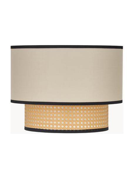 Plafonnier en cannage avec tissu Vienna, Brun clair, noir, beige, Ø 40 x haut. 30 cm