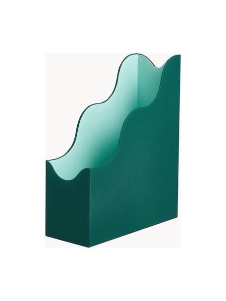 Raccoglitore verticale Magazine, Tessuto 50% cotone, 50% cartone grigio, Tonalità verdi, Larg. 25 x Prof. 10 cm