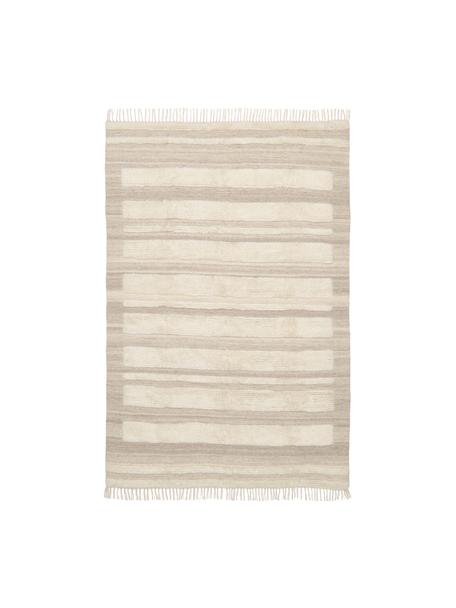 Tappeto in lana taupe/beige tessuto a mano con effetto in rilievo Anica, Taupe, beige, Larg. 80 x Lung. 150 cm (taglia XS)