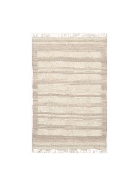 Tappeto in lana taupe/beige tessuto a mano con effetto in rilievo Anica, Taupe, beige, Larg. 120 x Lung. 180 cm (taglia S)