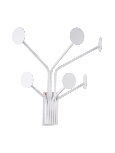 Wieszak ścienny z metalu Wall Dots, Metal malowany proszkowo, Biały, S 27 x W 27 cm
