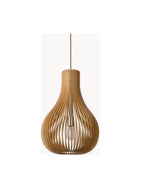 Pendelleuchte Bodo aus Holz, Lampenschirm: Holz, Baldachin: Holz, Helles Holz, Ø 38 x H 55 cm