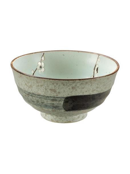 Cuencos artesanales Soshun, 4 uds., Gres, Verde, marrón, blanco, Ø 17 x Al 9 cm
