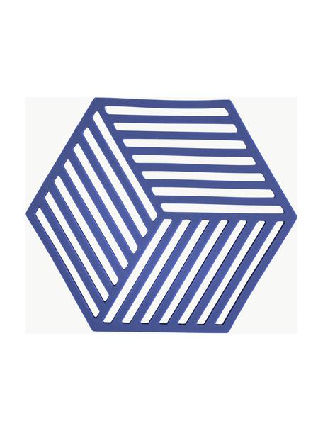 Dessous de verre en silicone Hexagon, Silicone, Bleu roi, larg. 14 x long. 16 cm