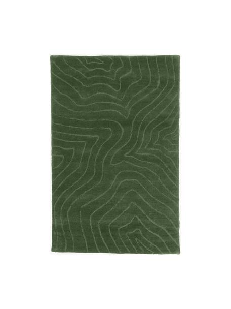 Ręcznie tuftowany dywan z wełny Aaron, Ciemny zielony, S 120 x D 180 cm (Rozmiar S)