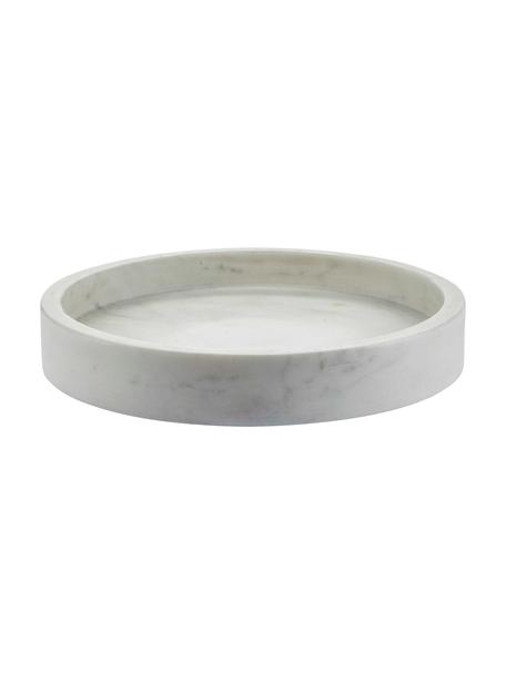Rundes Deko-Tablett Pako aus Marmor, Marmor, Weiß, marmoriert, Ø 20 cm
