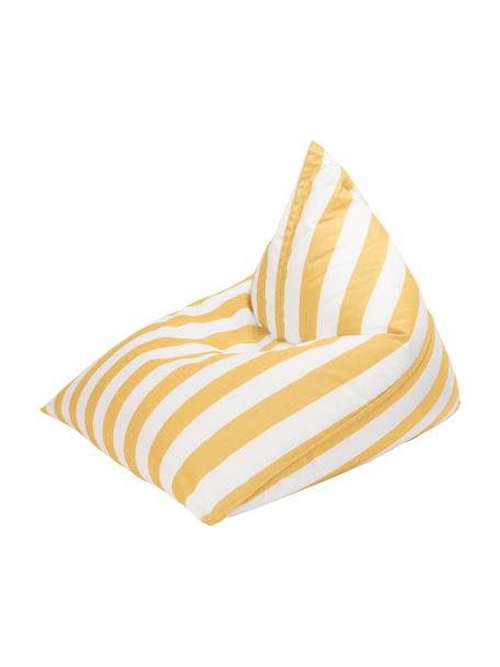 Outdoor-Sitzsack Calypso in Gelb/Weiß, Bezug: 100 % Polypropylen, UV-be, Gelb, Weiß, B 115 x H 90 cm