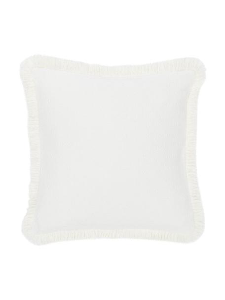 Poťah na vankúš so strapcami Lorel, 100 %  bavlna, Biela, Š 40 x D 40 cm