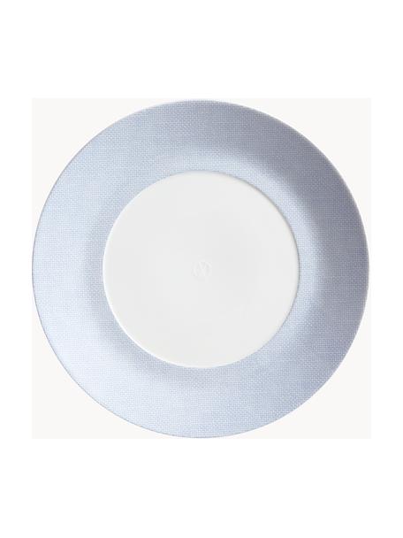 Ručně vyrobené mělké talíře z porcelánu Cosmopolitan, 2 ks, Porcelán, Bílá, světle modrá, Ø 30 cm