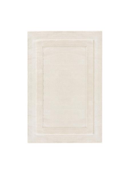 Alfombra artesanal de algodón texturizada Dania, 100% algodón, Blanco crema, An 120 x L 180 cm (Tamaño S)